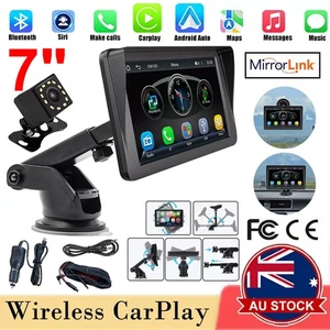 Portable 7" Wireless Apple CarPlay Android Auto Touch Screen Car Radio Stereo AU - Picture 1 of 15