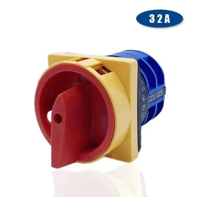 32A Rotary Cam Switch 690V 2Pole 2Position Silver Contact Padlock LW26GS-32/04-2 - Image 1 of 4