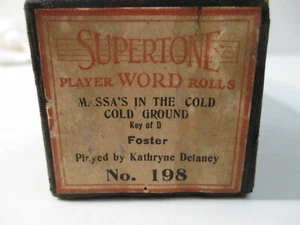 Supertone Player Piano Word Rolls 198 Massa's in the Cold Cold Ground - Bild 1 von 4