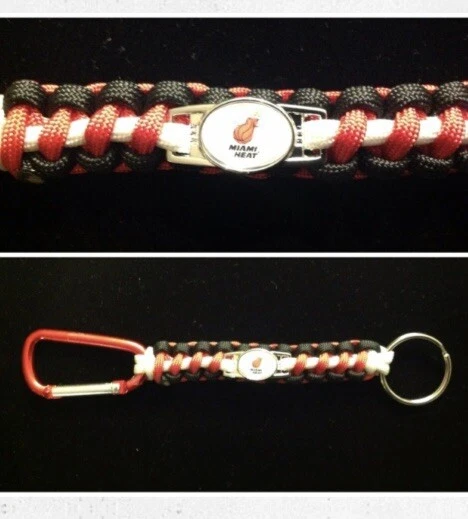Miami Heat inspired Paracord keychain. - Image 1 of 1