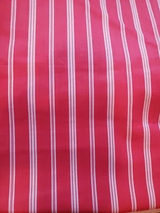 Vintage Sewing Fabric 1ydx45" Wamsutta Coral Peachy Pink & White Striped Cotton - Picture 1 of 5