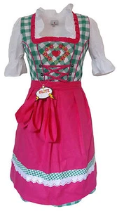 Women's Blitz Dirndl Dress German Heritage Oktoberfest Costume Pink Green Med 42 - Picture 1 of 5