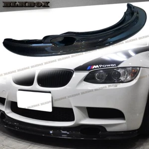 FRP w Carbon Fiber GT4 Style Front Lip For 08-13 BMW E90 E92 E93 M3 Stock Bumper - Picture 1 of 4