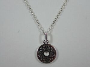 LINKS OF LONDON 925 STERLING SILVER TIMELESS w/ BLACK SAPPHIRE PENDANT NECKLACE
