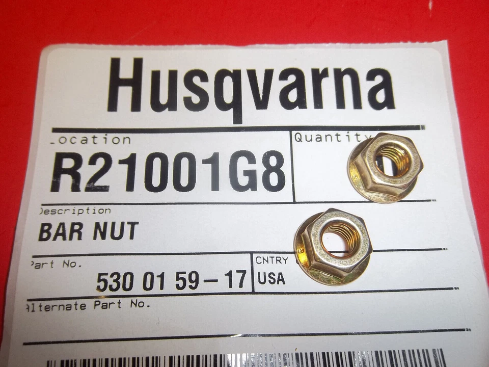 NUEVO PAQUETE DE 2 TUERCAS DE BARRA POULAN SE ADAPTA A MUCHAS SIERRAS 530015917 OEM ENVÍO GRATUITO Foto 1 de 1