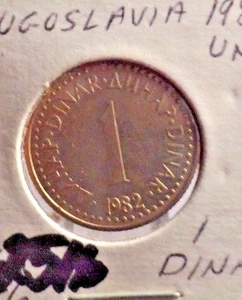 UNCIRCULATED 1982 1 DINAR YUGOSLOVIAN COIN (123116) - Picture 1 of 3