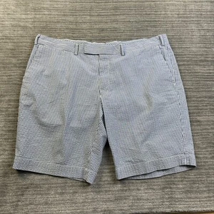 Ralph Lauren Polo Shorts Mens 40 Blue Striped Seersucker Golf Preppy Bottoms - Picture 1 of 7