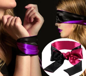 Sexy Unisex Blindfold Eye Satin Sex Couple Games Love Cosplay Cover Band Toy - Picture 1 of 12