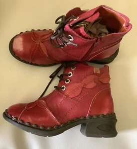 Botas Oxford para mujer marca TMA EYES - ROJAS talla 6,5. - Imagen 1 de 5