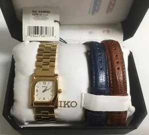 SEIKO Womens Watch Wristwatch w/3 Straps NEW W/Original Box & Papers - Picture 1 of 11
