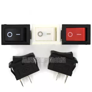 2 pin piccolo interruttore a dondolo mini rettangolare accensione/spegnimento SPST 6A 250 V rosso bianco nero barca - Foto 1 di 6