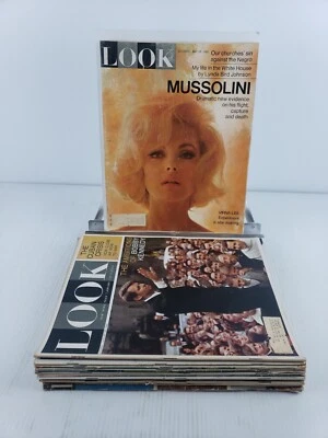 Lot of 12 Look Magazines 1961 - 1965; Peyton Place, Kennedy, Castro, L.B.J. Foto 1 de 4