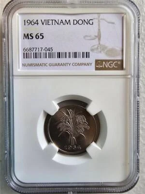 Vietnam del Sur 1 Dong 1964 NGC MS 65 Foto 1 de 2