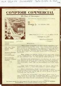 Dépt 54 - Nancy 63 Rue St Georges - Belle Entête Comptoir Commercial 24/10/1935 - Picture 1 of 1
