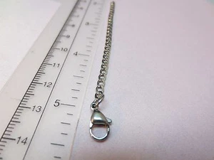STAINLESS STEEL SILVER 3 MM CURB CHAIN EXTENDER 1"-12" WITH LOBSTER CLAW - Picture 1 of 2