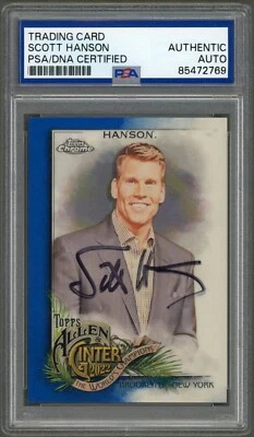 Scott Hanson SIGNED 2022 Topps Allen & Ginter Chrome Blue Auto /150 NFL PSA COA - Image 1 of 2