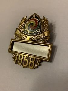 Vintage 1958 Gypsy Tour Award AMA American Motorcycle Association Badge Pin - Picture 1 of 6