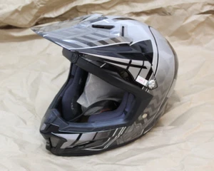 *New* HJC CL-XY 2 Cross Up MC-5 / Open Face Helmet / Black/Silver / Youth Small - Foto 1 di 5