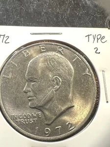 1972 P Type 2 Eisenhower Ike Dollar Uncirculated - Picture 1 of 4