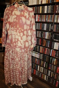 Asos Design drop waist tie dye style mauve ivory long dress  US 12 New (bin126) - Picture 1 of 6