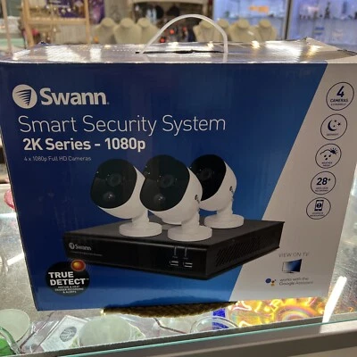 Sistema de seguridad inteligente Swann Full HD 1080p 8 canales DVR con 4 cámaras Foto 1 de 3