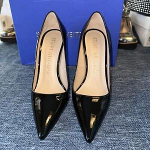 Stuart Weitzman Stuart 110 Pump Heels Black Patent Leather  size 8  $450 A1039 - Picture 1 of 17