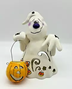 Blue Sky Clayworks Halloween Geist Kürbis Teelicht Kerzenhalter 7" - Bild 1 von 12