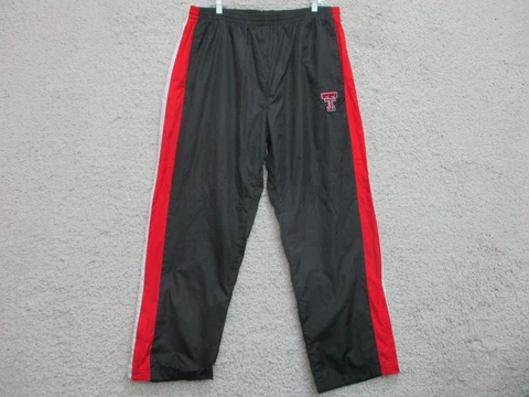 Red Oak Texas Tech Pants Extra Large Black Red Jogger Windbreaker Ankle Zip Mens Cover