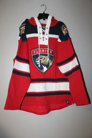 New NHL Florida Panthers old time jersey style mid weight cotton hoodie men XXXL Cover