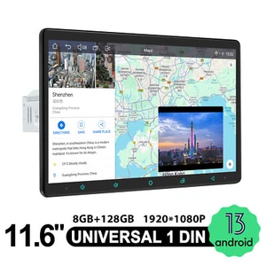 8G RAM+128G ROM 11.6" Touch Screen Head Unit Android 13 Stereo 4G LTE/5GHz WiFi - Foto 1 di 16