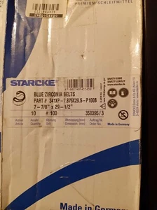 Starcke Blue Zirconia Sanding Belts 7-7/8"x28-1/2" - 100 Grit - Box of 10 - Picture 1 of 2