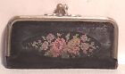 Vintage Manicure Set with Petit Point Floral Leather Case. W. Germany. #-15.