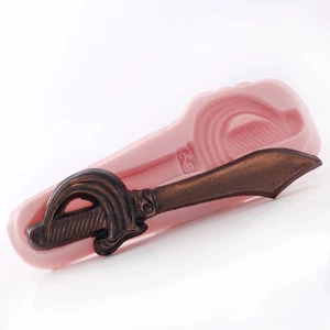 Espada pirata molde de silicona seguro para alimentos fondant caramelo polímero arcilla resina (410) - Imagen 1 de 11