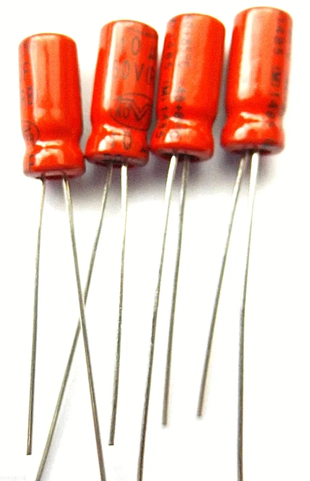10uf 50v 85c Nover Non Polarised Bipolar electrolytic Size 11mmx5mm Pack of 4pcs