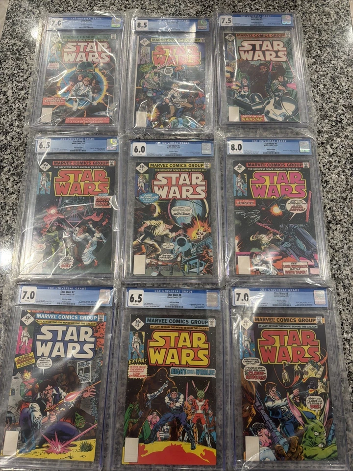 STAR WARS 1 -9 - CGC GRADED - 1977- WHITMAN REPRINTS - 1ST APP LUKE, HAN, & MORE - Image 1 of 4