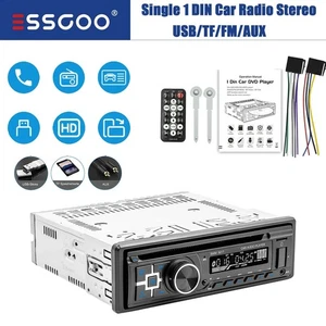 Single 1 DIN Car Stereo Bluetooth CD DVD Player FM AM RDS Radio MP3 AUX SD USB - Picture 1 of 12