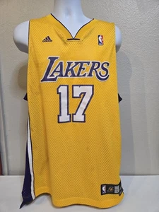 Size L - adidas Authentic Los Angeles Lakers Andrew Bynum #17 +2 Jersey NBA  - Picture 1 of 17