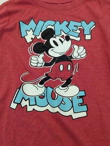 Disney Mickey Mouse Long Sleeve Red T Shirt Youth Sz 10 - Picture 1 of 4