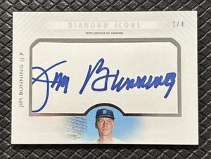 JIM BUNNING 2017 Topps Diamond Icons SSP Cut Auto /4 Phillies RARE Tigers Uni - Picture 1 of 2