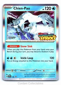 Chien-Pao SVP152 - Surging Sparks - STAFF Stamped Prerelease Pokemon Card - Picture 1 of 2
