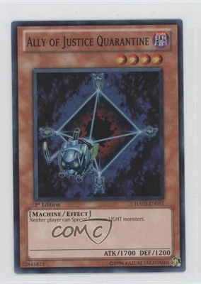 Ally of Justice Quarantine 1st Ed. YuGiOh Hidden Arsenal 3 #HA03-EN051 2010 - Image 1 of 2
