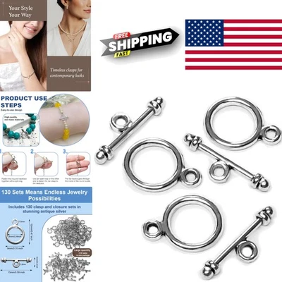 Joyería Artesanía Cierres de Palanca 130 Juegos Plata Peltre Mecanismo de Cierre Fácil Foto 1 de 4