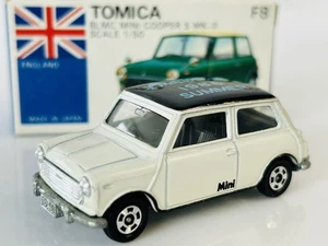 Tomica F8 BLMC Mini Cooper S MK-Ⅲ Wonderland 1986 Summer White Made in Japan - Picture 1 of 7