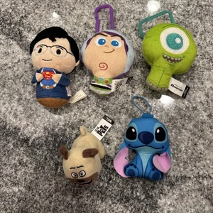 Lot of 5 Disney Plushies 4" Superman Buzz Monsters Inc Mel Stitch #27 - Picture 1 of 11