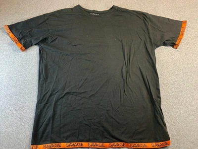 BoohooMan T-Shirt Men's Medium Black Contrast Trim Short Sleeve Performance — 第 1/4 张图片