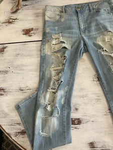 American Eagle Distressed hoch geschnittene Jegging Größe 8 - Bild 1 von 16
