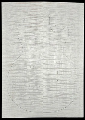 Figured 5a curly maple droptop glued guitar top - Image 1 of 4