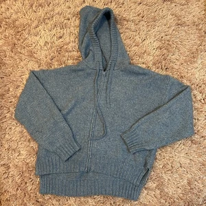 Forever 21 Womens Medium Blue Zip Up Knit Sweater Hoodie - Picture 1 of 4