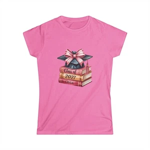 Coquette Graduation Shirt Class of 2027 – Bows & Books Aesthetic Tee, Senior Top - Picture 1 of 13