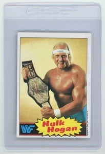 HULK HOGAN 1985 Topps WWE WWF Wrestling Card #1 YELLOW - Picture 1 of 2